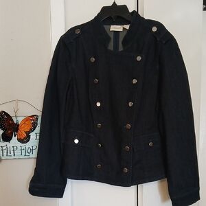 Chico's Black Double-Breasted Utility Jacket